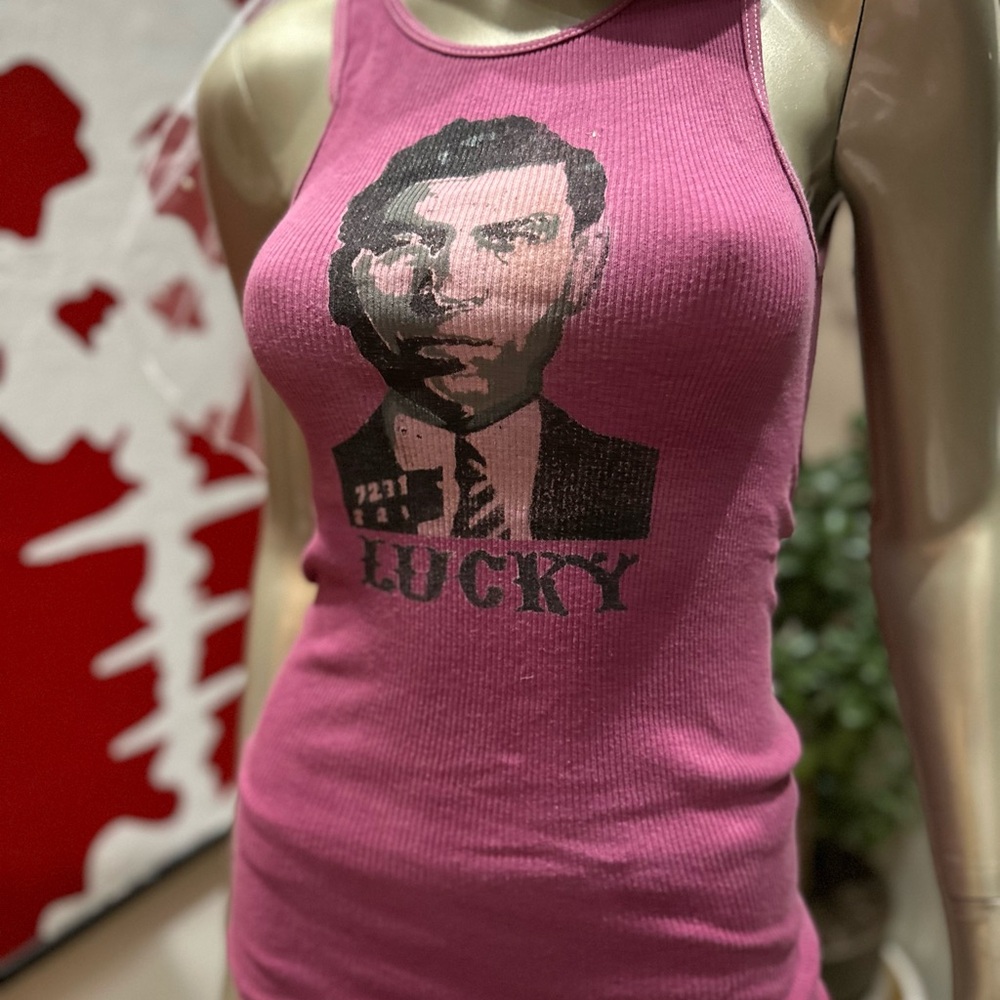 ⚡️LUCKY LUCIANO mobster series graffiti distressed underground tank top M